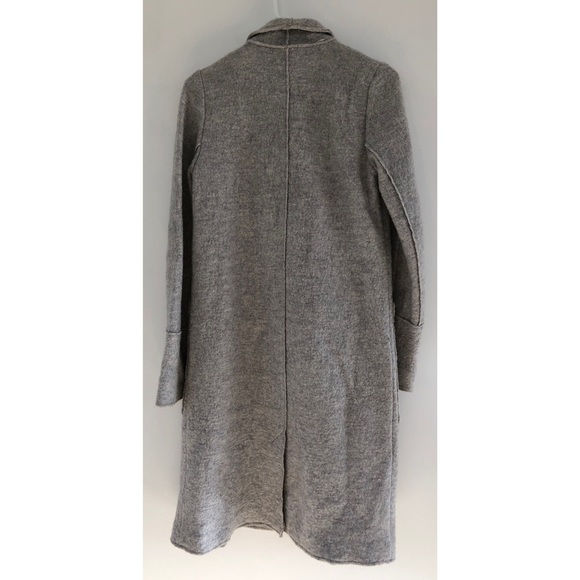 Zara Open Front Waterfall Wool Coat Grey Size XS - Picture 7 of 9
